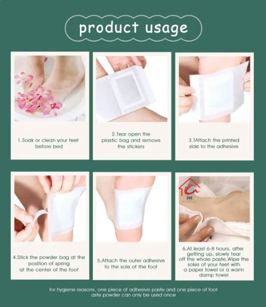 100% Herbal & Gentle Ingredient Detox Foot Pads
