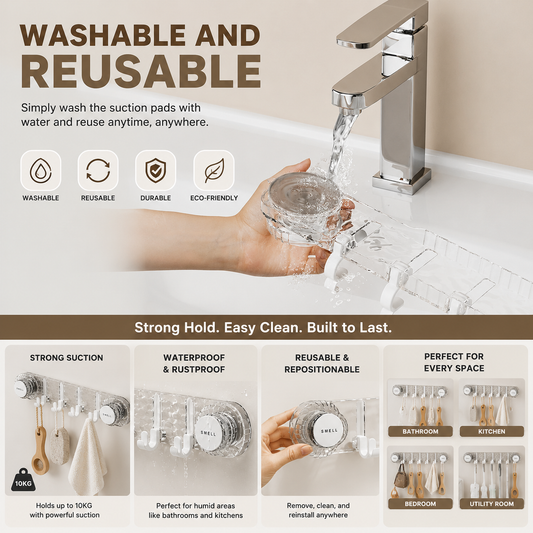 Heavy-Duty Wall-Mounted Suction Hooks