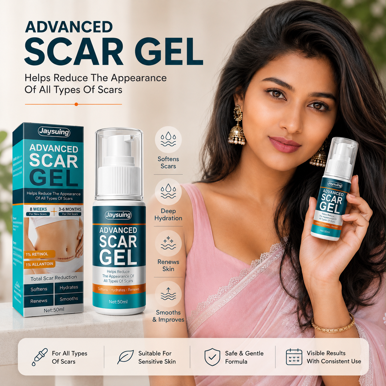 Silicone Scar Removal Stick — Invisible, Fast-Drying Scar Care
