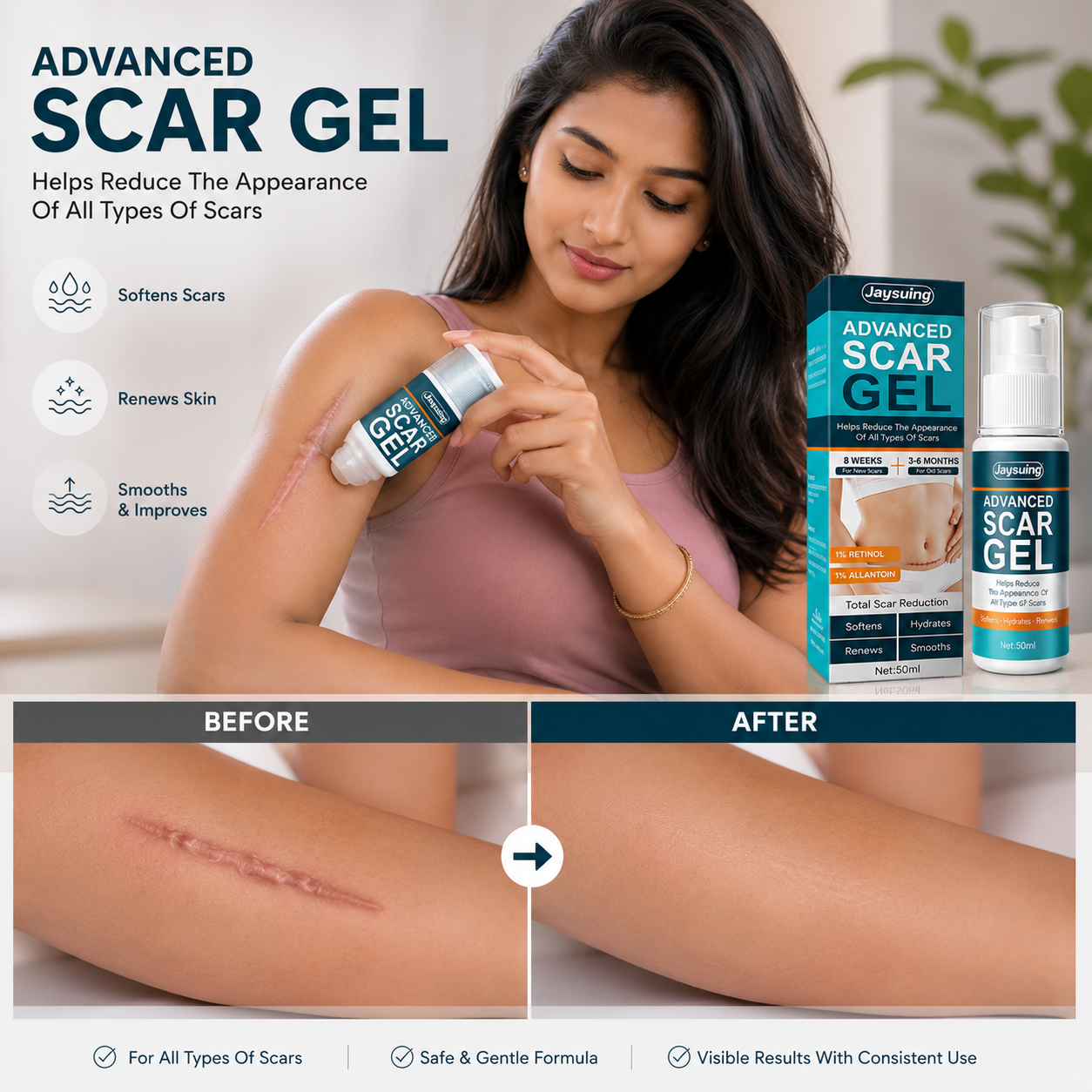 Silicone Scar Removal Stick — Invisible, Fast-Drying Scar Care